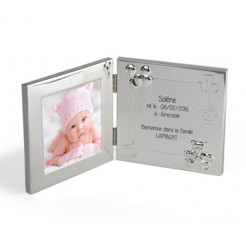 Double-cadre photo personnalisé avec prénom bébé
