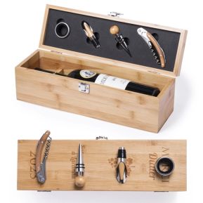 Coffret sommelier bambou personnalisé