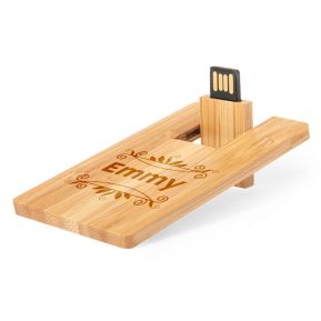 Clé USB gravé pivotante 16 Gb en bambou