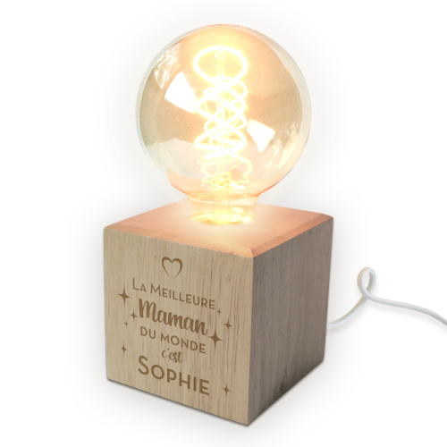 Lampe ampoule LED Maman personnalisée