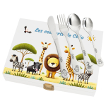 Couverts gravs dans leur coffret Animaux de la Savane