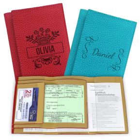 Etui Papiers de voiture en cuir gravé Prénom