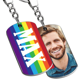 Porte-clés personnalisé avec photo imprimée Rainbow