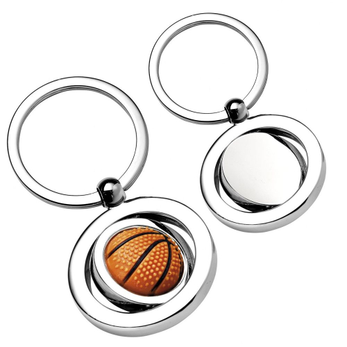 Porte-clés ballon de basket médaille gravée