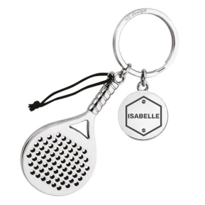 Porte-clés gravé raquette padel