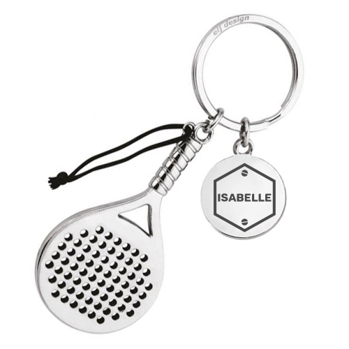 Porte-clés gravé raquette padel