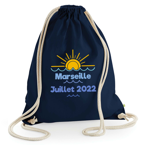 sac de loisir bleu marine plage personnalisé