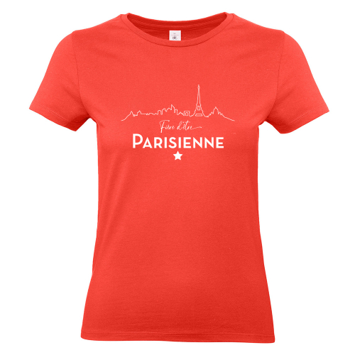 T-shirt corail Fière d'être Parisienne 