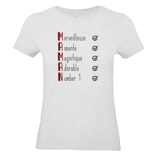 T-shirt gris femme Les qualités de Maman