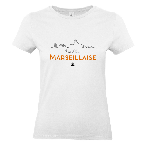 T-shirt blanc Fière d'être marseillaise