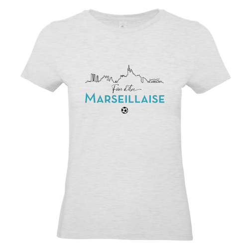 T-shirt gris Fière d'être marseillaise