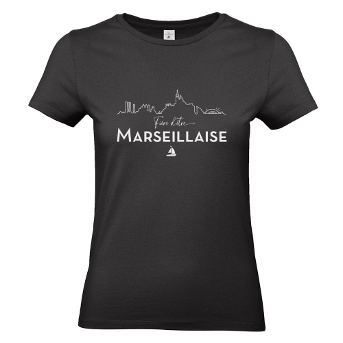 T-shirt noir Fière d'être marseillaise