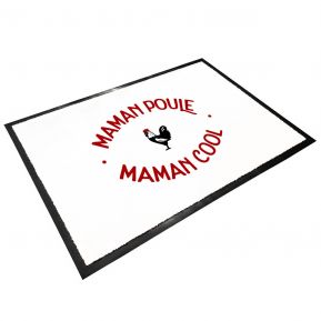 Tapis d'entrée en caoutchouc Maman poule Maman cool