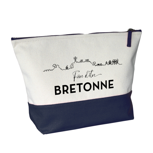 Trousse bicolore bleue Fière d'être bretonne