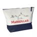 Grande trousse bicolore Fier d'être Marseillais bleu