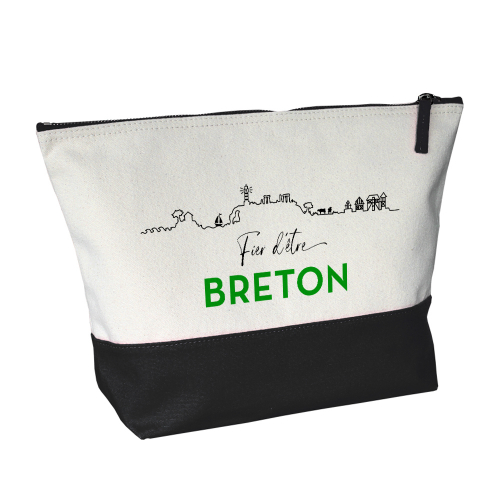 Trousse bicolore noire Fier d'être breton