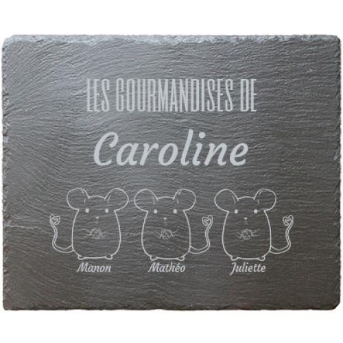 Plateau en ardoise rectangulaire Souris