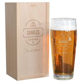 Pinte de bière Anniversaire gravée Pinte de bière Anniversaire gravée