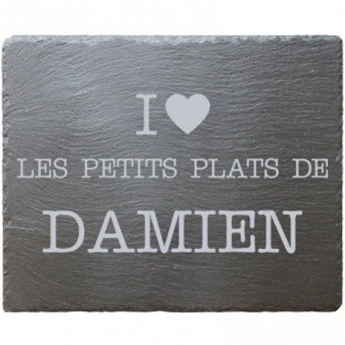Plateau ardoise rectangulaire gravé