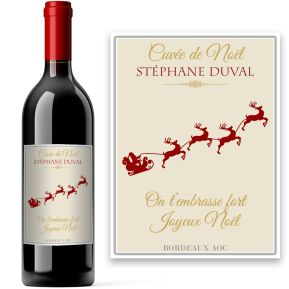 Bouteille de vin de Noël personnalisée Bouteille de vin de Noël personnalisée