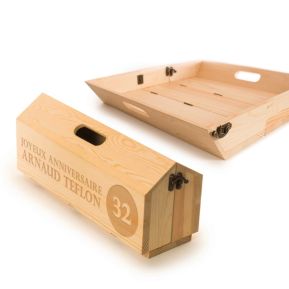 Coffret à vin plateau gravé Coffret à vin plateau gravé