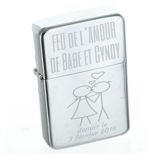 Briquet Star Love gravé 