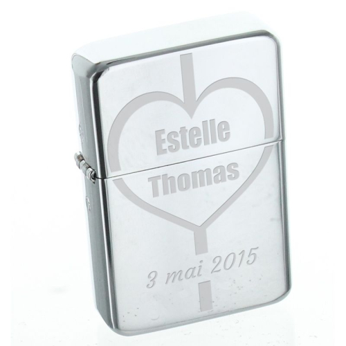 Briquet Star Love gravé 