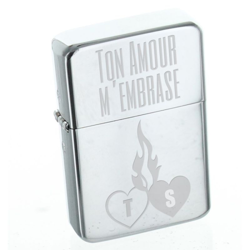 Briquet Star Love gravé 