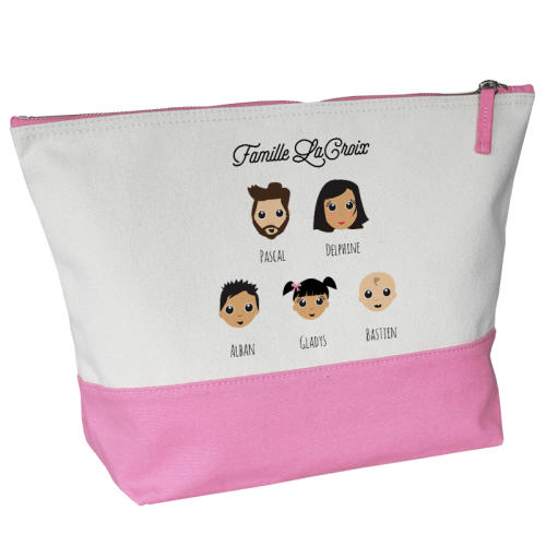grande trousse bicolore my family personnalisee