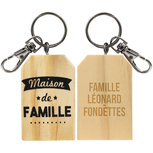 porte-cles en bois maison de famille grave 