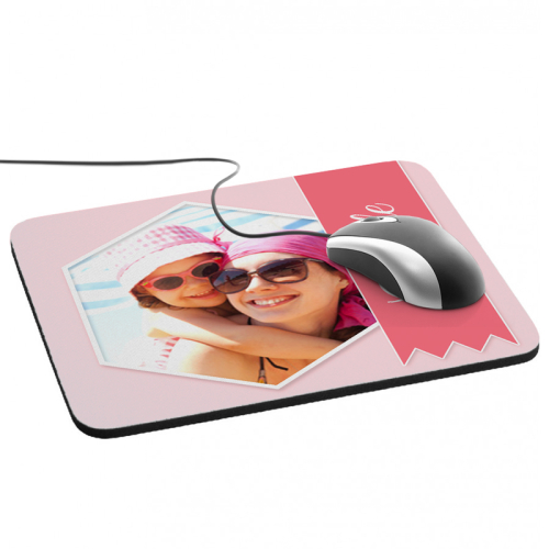 Tapis de souris photo et bande texte peronnalisé