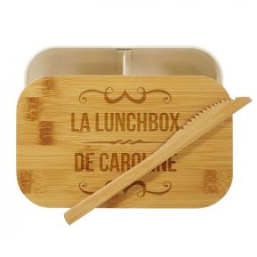 Bento avec couvercle en bambou gravé Bento avec couvercle en bambou gravé