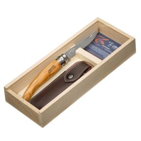 Coffret Opinel n°10 Effilé manche en Olivier personnalisé Coffret Opinel n°10 Effilé manche en Olivier personnalisé
