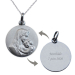 Médaille de baptême Vierge à l'Enfant en argent massif