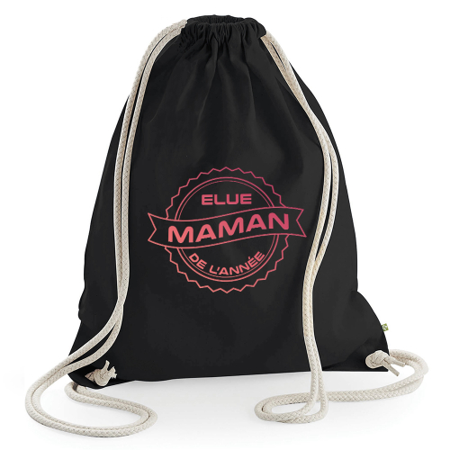 Sac de loisir noir Maman de l'année
