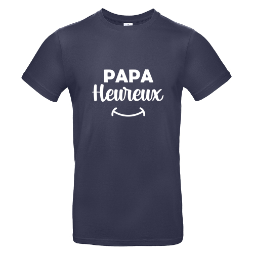 T-shirt bleu marine papa heureux