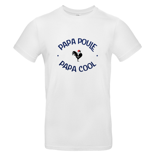 T-shirt blanc papa poule