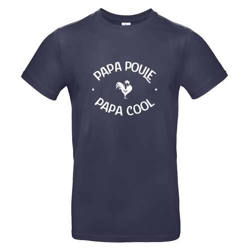 T-shirt bleu marine papa poule
