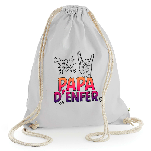 Sac de loisir gris clair papa d'enfer
