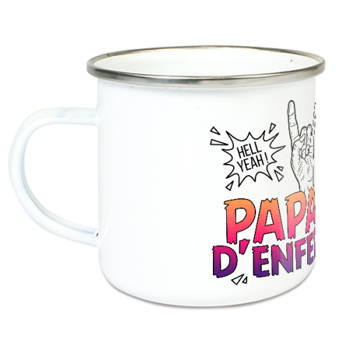 Tasse émaillée Papa d'enfer