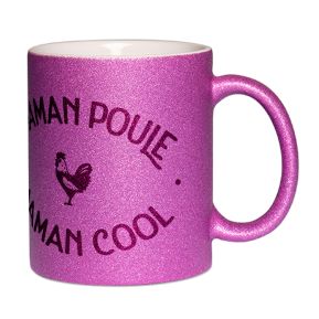 Mug à paillettes Maman Poule Maman Cool