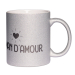 Mug à paillettes argenté Maman d'amour