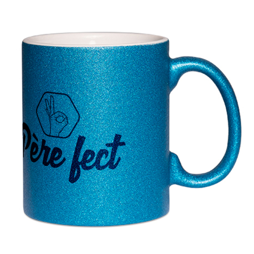 Mug à paillettes bleu père-fect