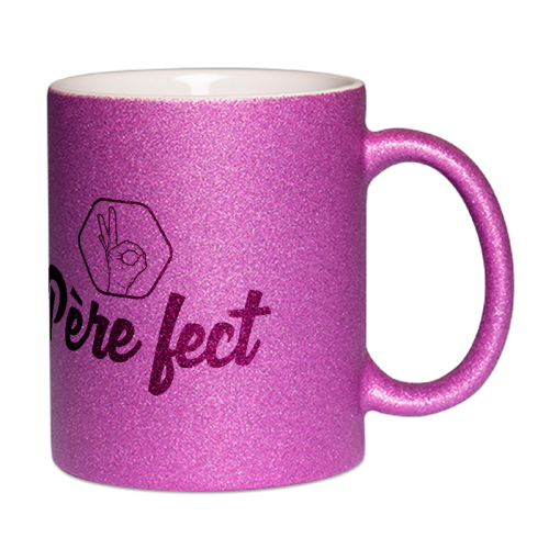 Mug à paillettes violet père-fect
