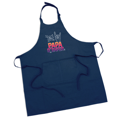 T-shirt bleu Papa d'enfer bleu marine