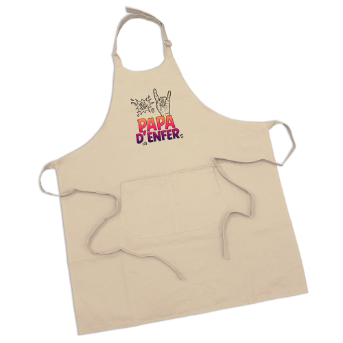 Tablier papa d'enfer beige
