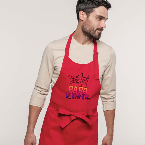 Tablier papa d'enfer rouge