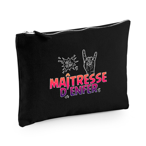 Pochette multi-usages maîtresse d'enfer noire