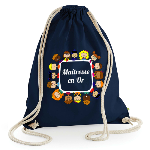 Sac de loisir bleu Maîtresse en or