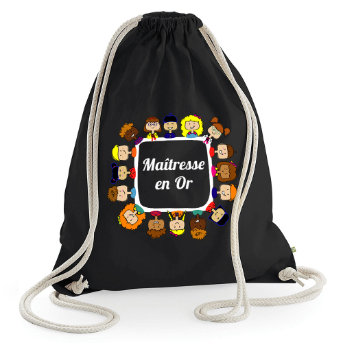 Sac de loisir noir Maîtresse en or
